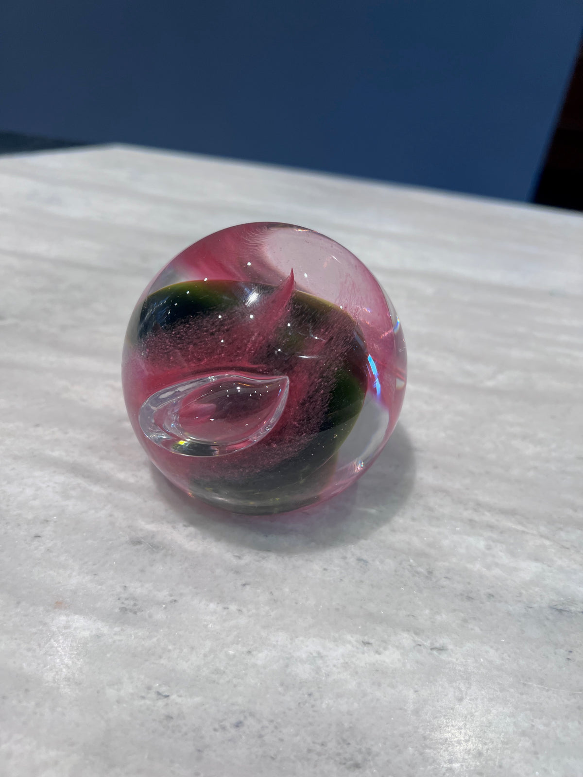 Vintage 1989 Scottish CAITHNESS GLASS Paperweight titled MOMENTUM by Margot Thomson