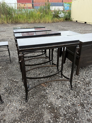 Wrought Iron Small Console Table with Granite Top (*4 Available- priced individually)