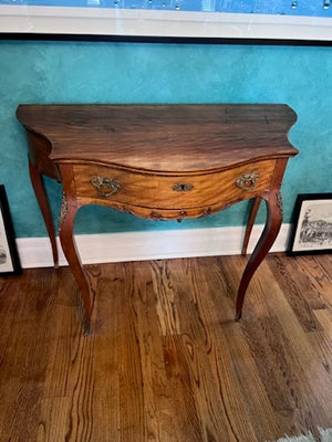 Antique Small Console Table w/Gilded Brass Accents