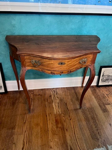 Antique Small Console Table w/Gilded Brass Accents