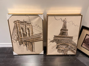 Pair of Wall Art 'Famous Landmarks' # 1