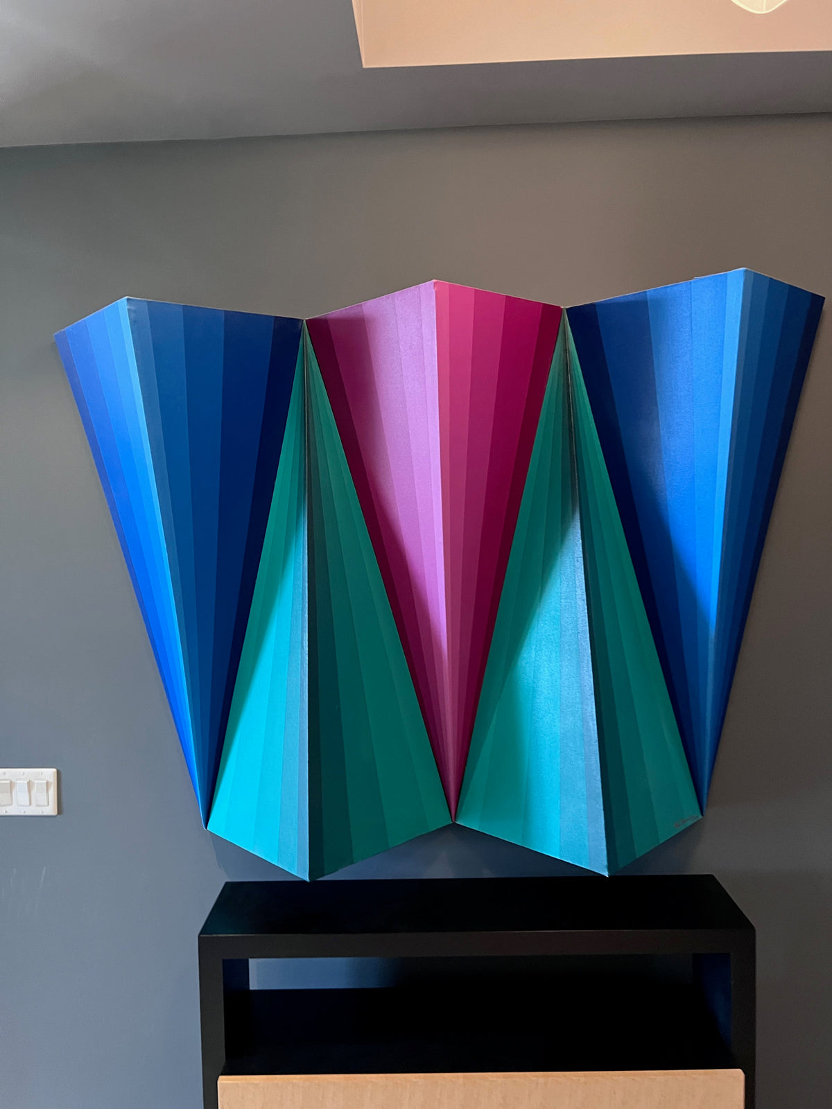 Postmodern Acrylic on Sculpted Canvas by Paul Brandejs, 1977