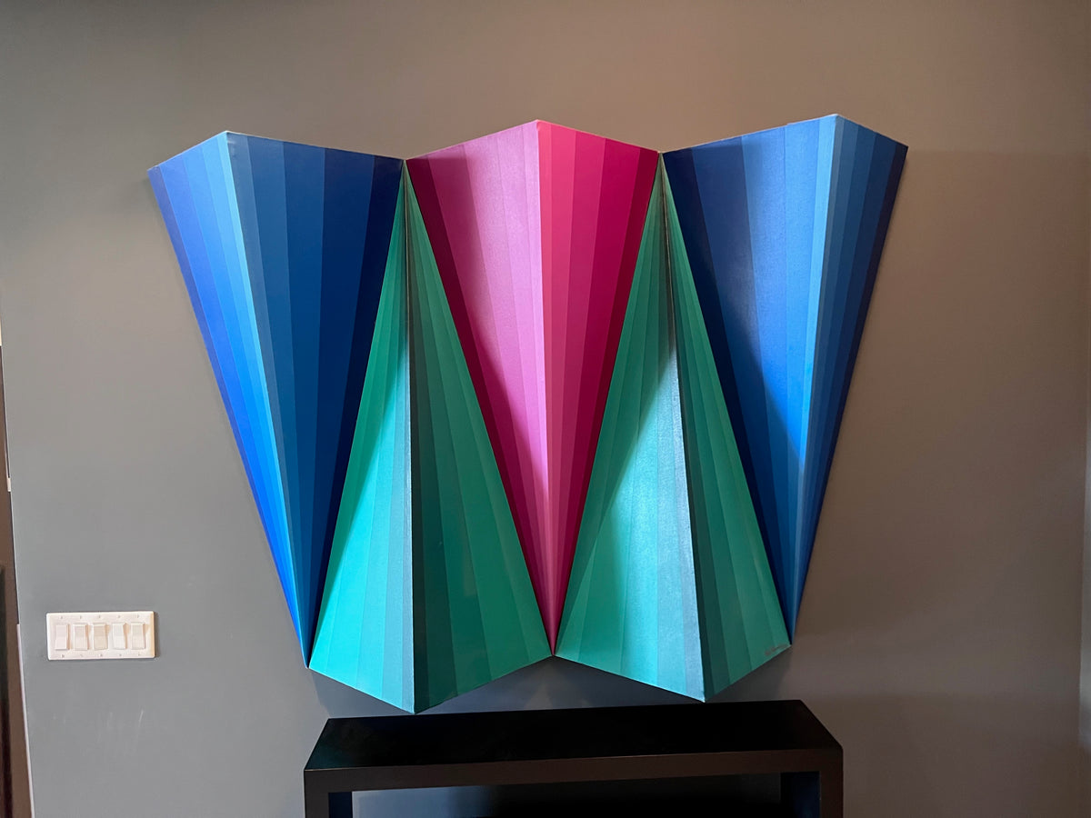 Postmodern Acrylic on Sculpted Canvas by Paul Brandejs, 1977
