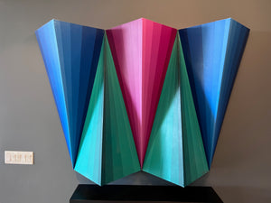 Postmodern Acrylic on Sculpted Canvas by Paul Brandejs, 1977
