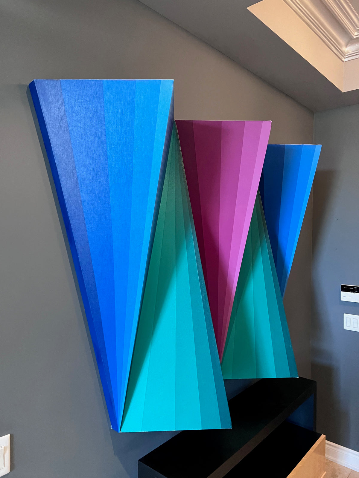 Postmodern Acrylic on Sculpted Canvas by Paul Brandejs, 1977