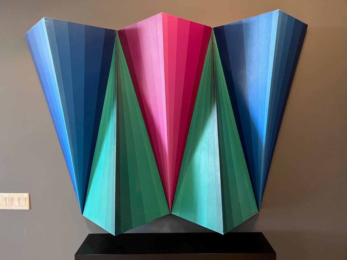 Postmodern Acrylic on Sculpted Canvas by Paul Brandejs, 1977