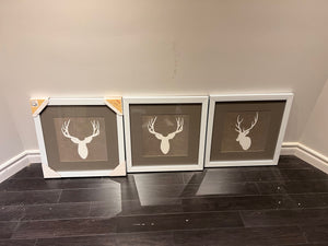 Set of 3 Wall Art 'Deer Antlers'