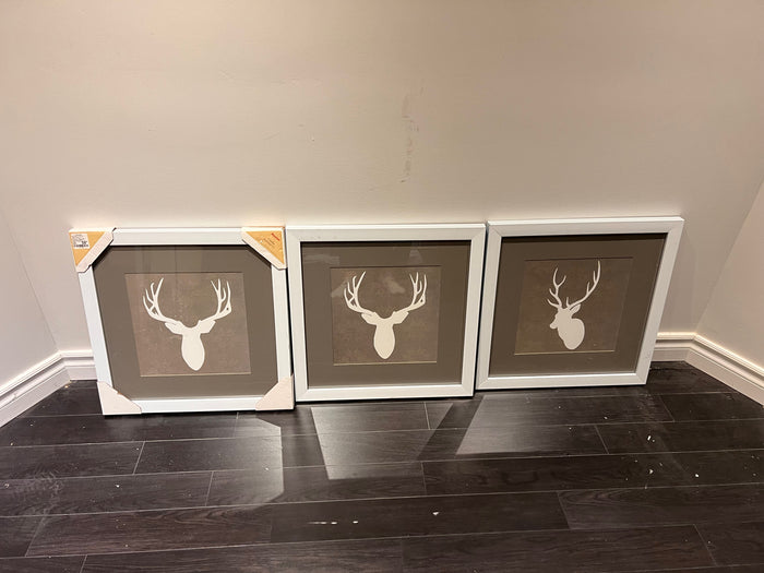 Set of 3 Wall Art 'Deer Antlers'