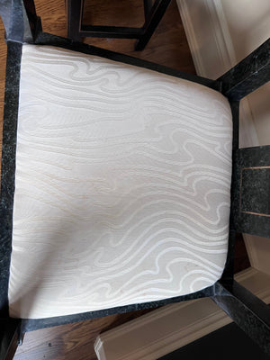 Black Lacquered Horseshoe Chair with Matching Pedestal Table
