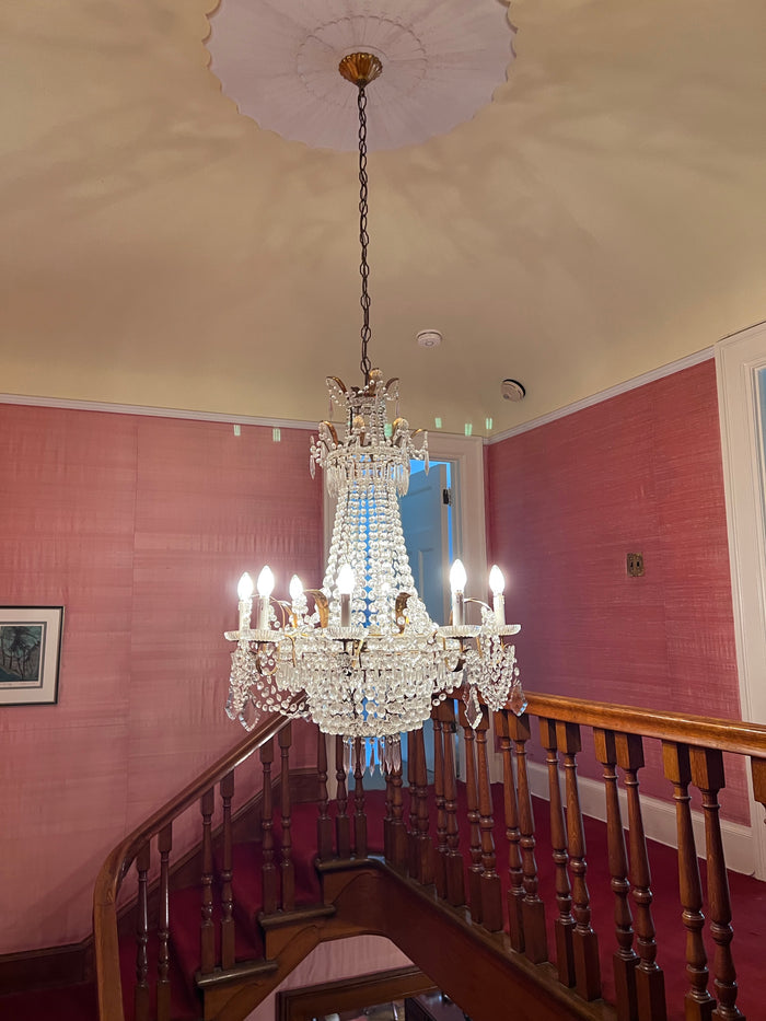Beautiful Ornate Antique Crystal Chandelier