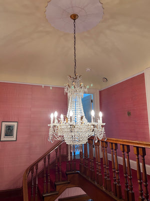 Beautiful Ornate Antique Crystal Chandelier