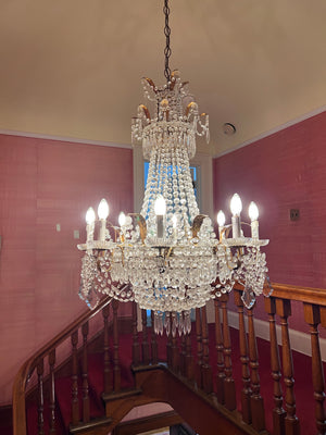 Beautiful Ornate Antique Crystal Chandelier