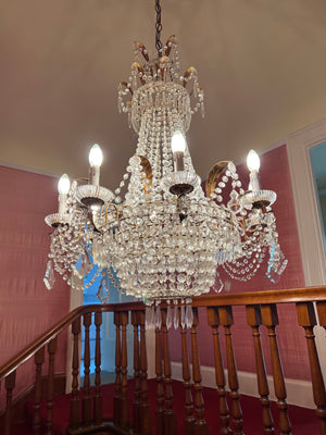 Beautiful Ornate Antique Crystal Chandelier