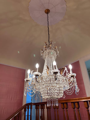 Beautiful Ornate Antique Crystal Chandelier