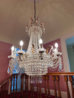 Beautiful Ornate Antique Crystal Chandelier