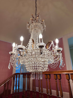Beautiful Ornate Antique Crystal Chandelier