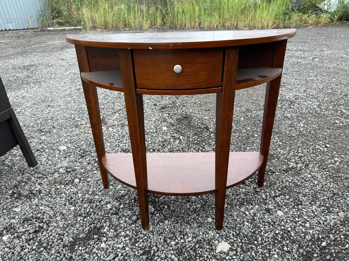 Wood Demilune Console Table