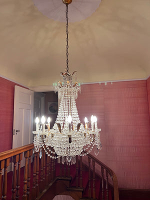 Beautiful Ornate Antique Crystal Chandelier