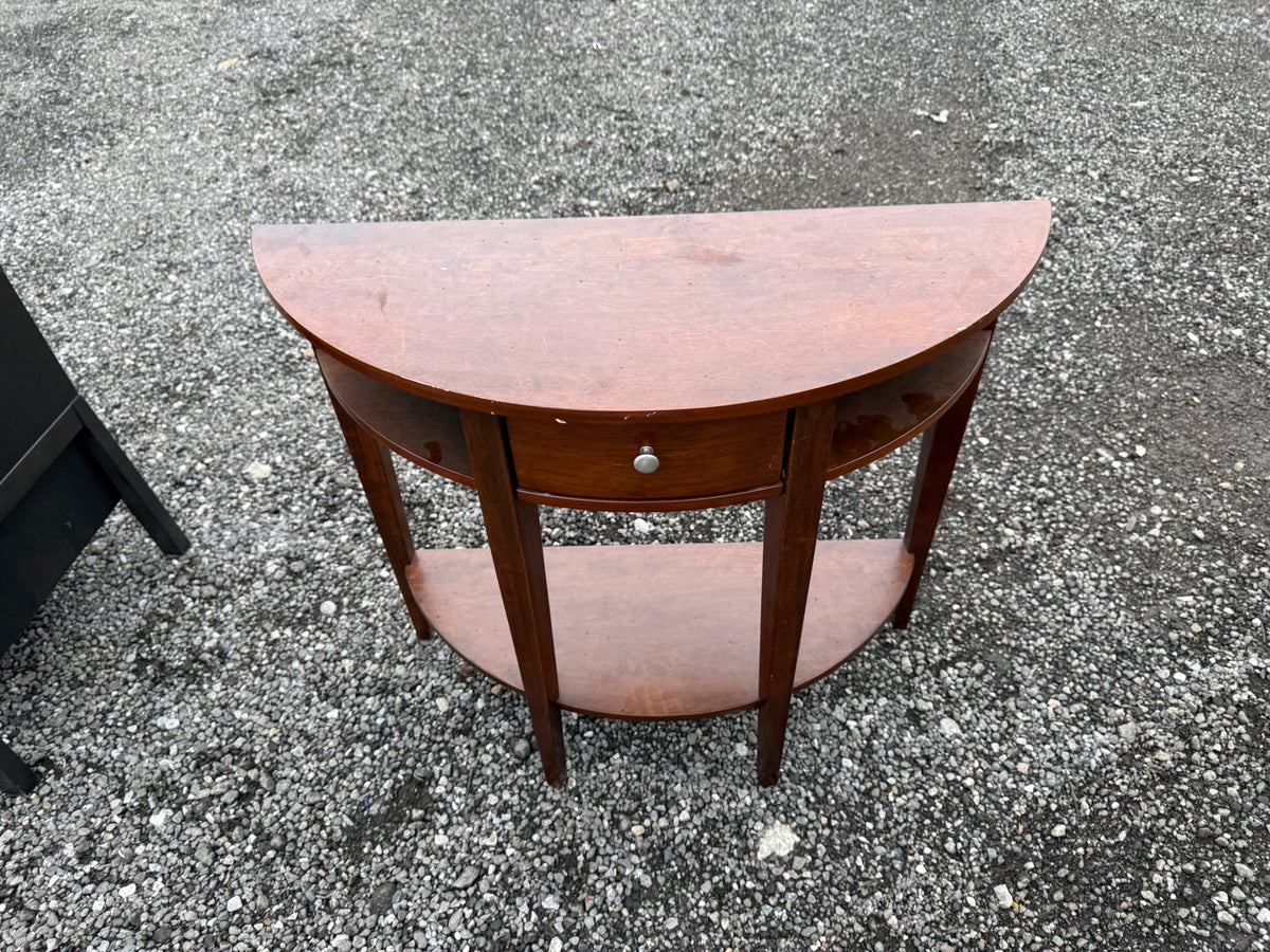 Wood Demilune Console Table