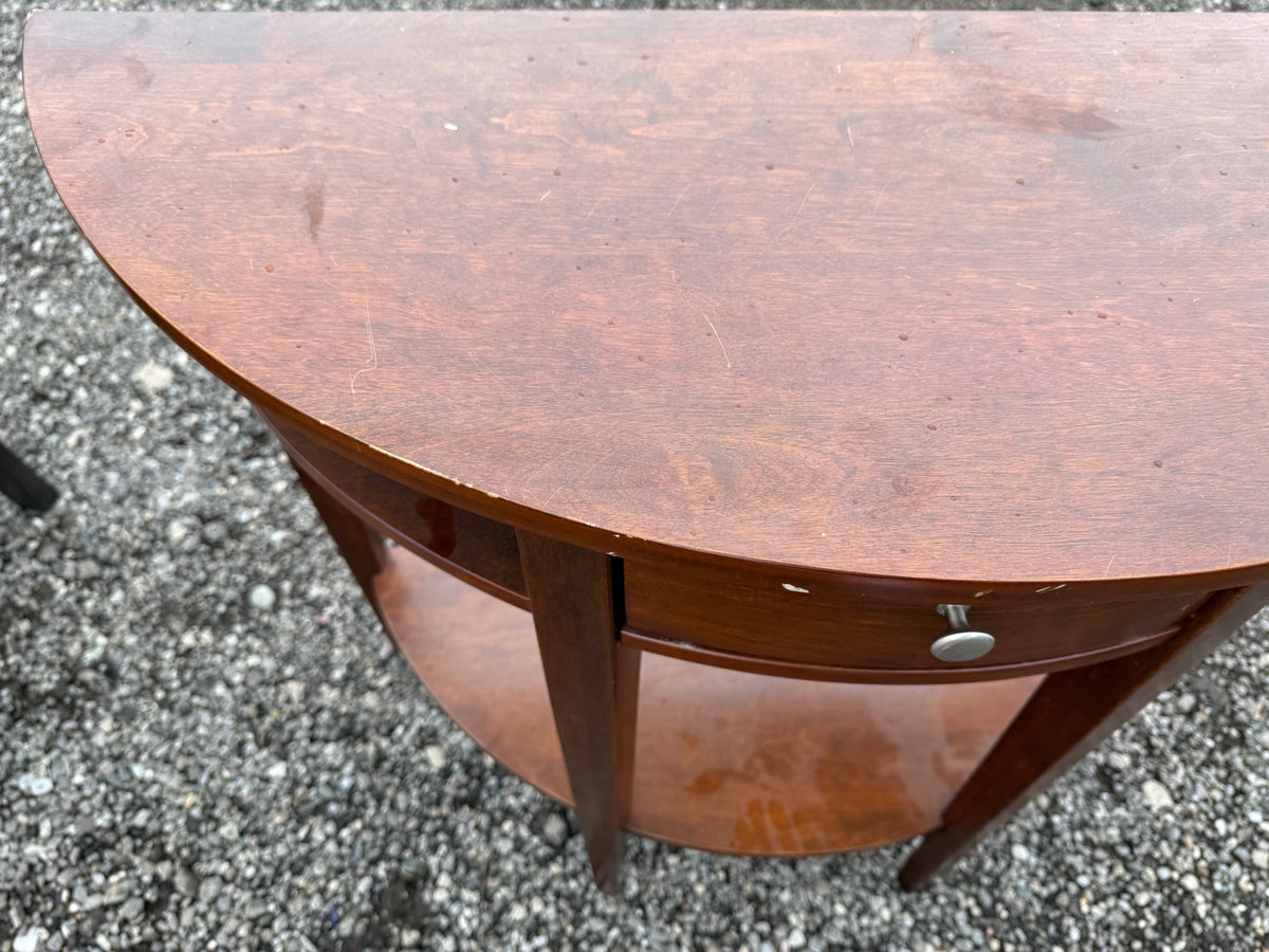 Wood Demilune Console Table