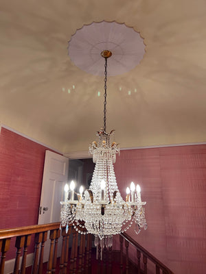 Beautiful Ornate Antique Crystal Chandelier