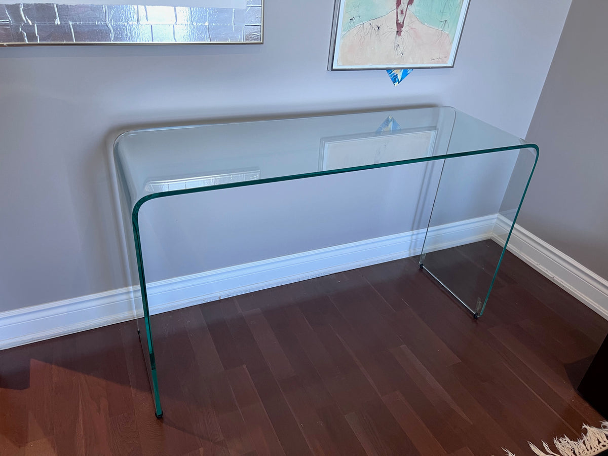 Rimadesio Italian Designer Glass Waterfall Console Table