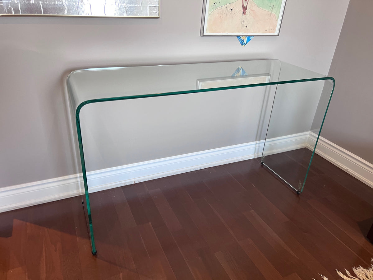 Rimadesio Italian Designer Glass Waterfall Console Table