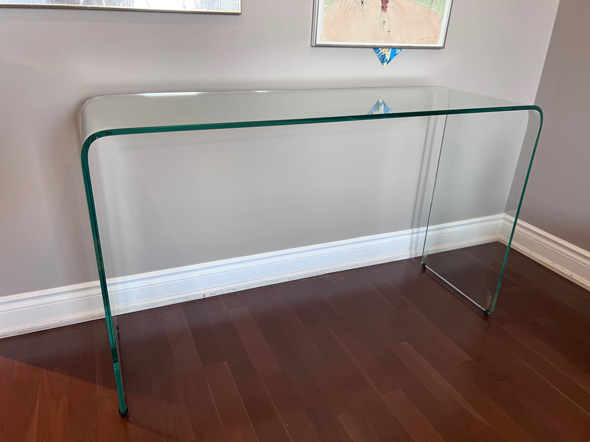 Rimadesio Italian Designer Glass Waterfall Console Table