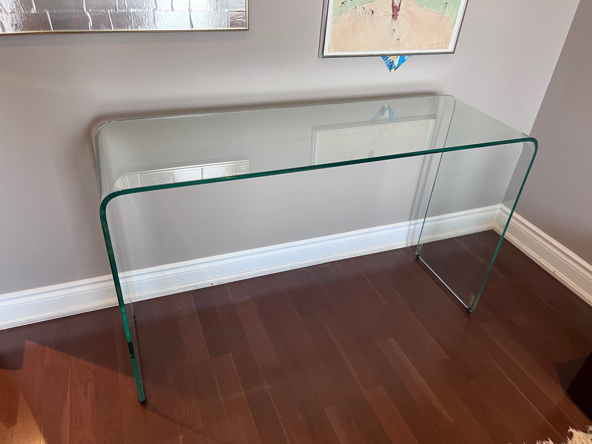 Rimadesio Italian Designer Glass Waterfall Console Table