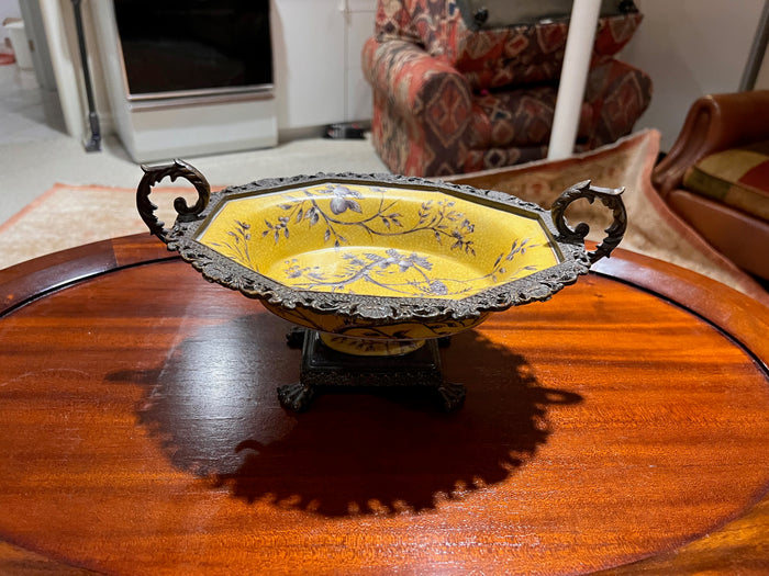 Footed Yellow Centrepiece Bowl