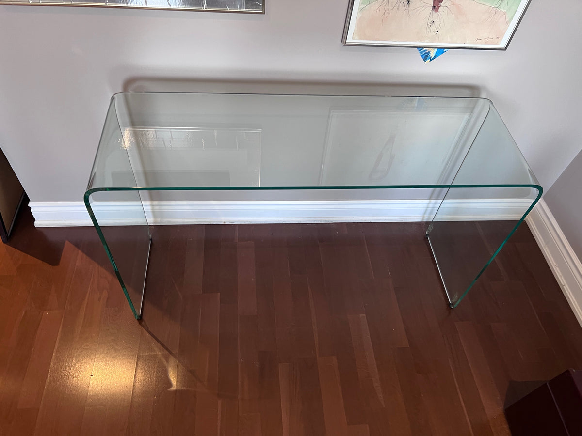 Rimadesio Italian Designer Glass Waterfall Console Table