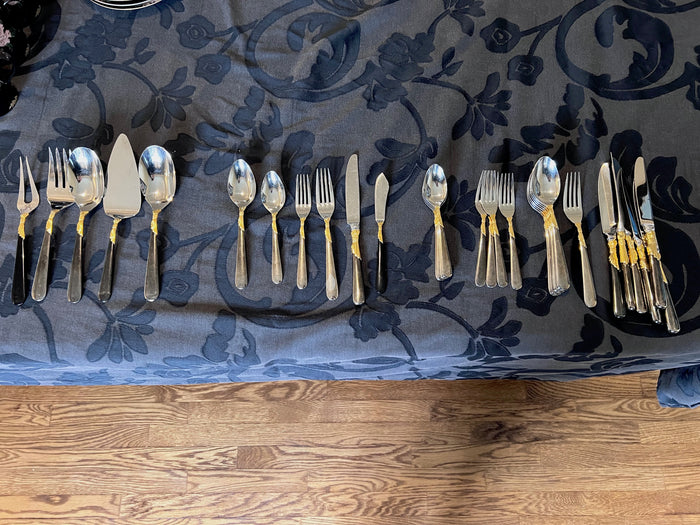 Patrick/ Yamazaki 'LINDI' Gold Stainless Steel 18/8 Flatware Lot