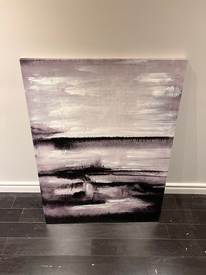 Wall Art Abstract Black, White, Lilac