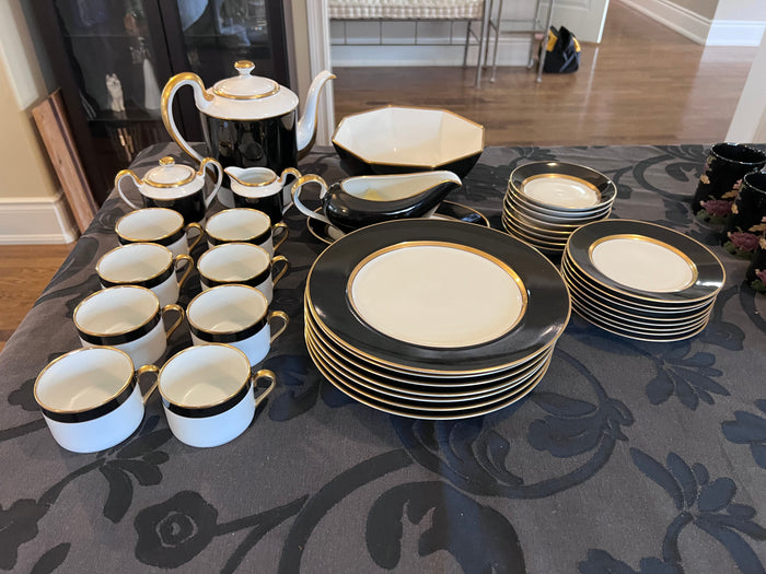 Fitz and Floyd "Renaissance" Gold & Black Dinnerware Lot