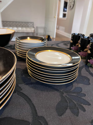 Fitz and Floyd "Renaissance" Gold & Black Dinnerware Lot