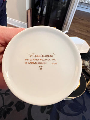 Fitz and Floyd "Renaissance" Gold & Black Dinnerware Lot