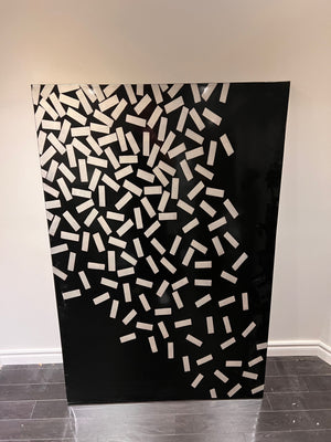 Sunpan Wall Art- Black with White Blocks