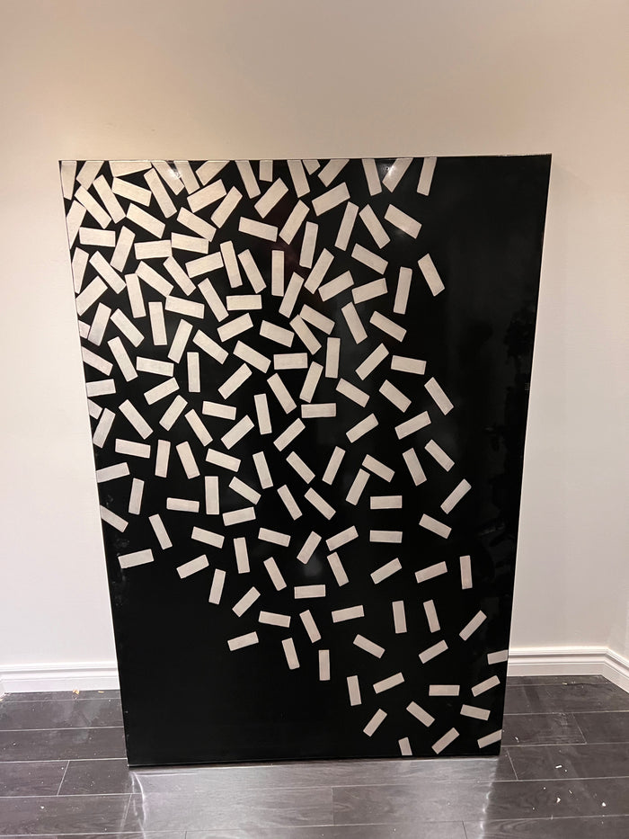 Sunpan Wall Art- Black with White Blocks