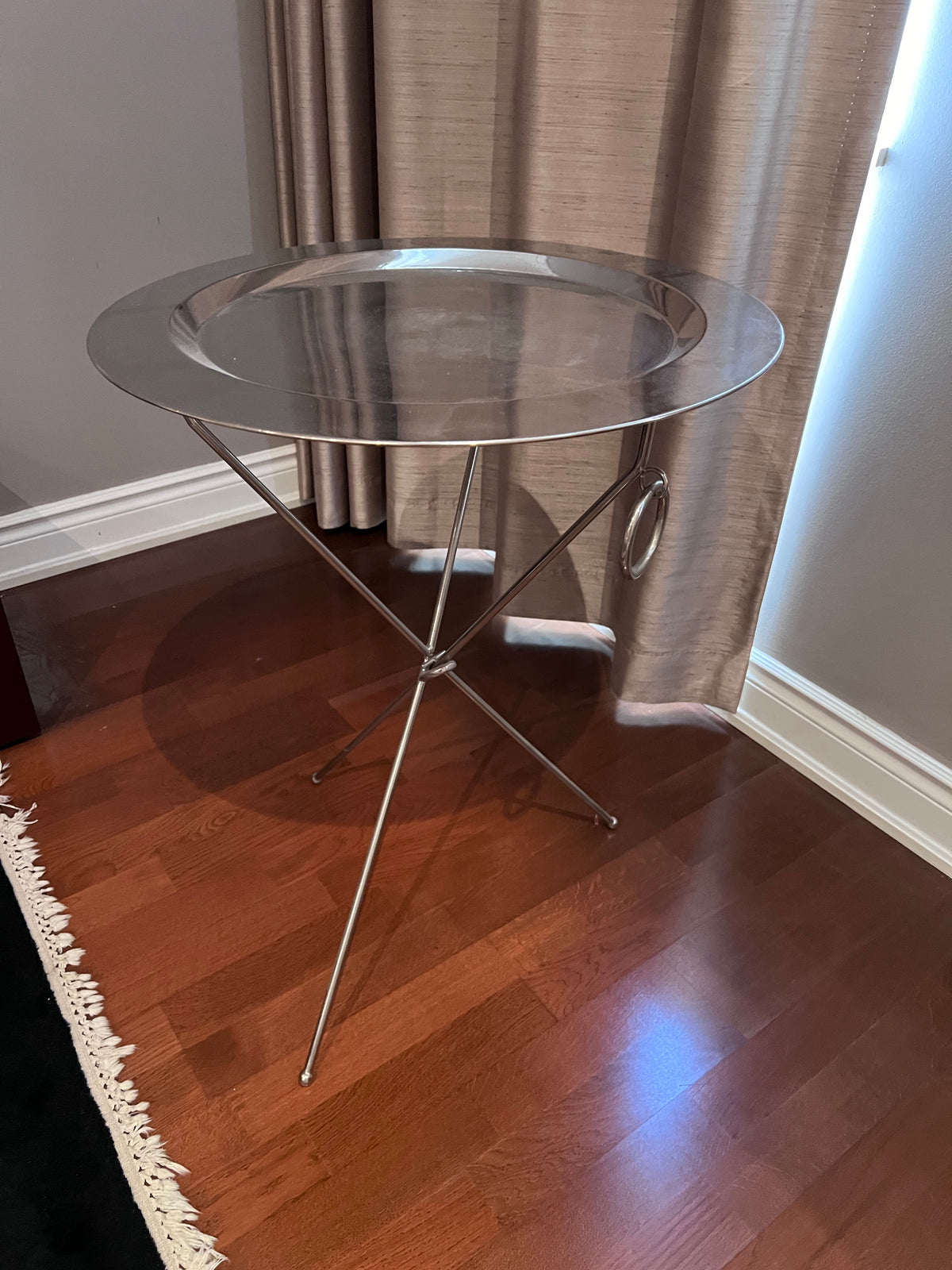 MCM Stainless Tripod Tray Folding Table