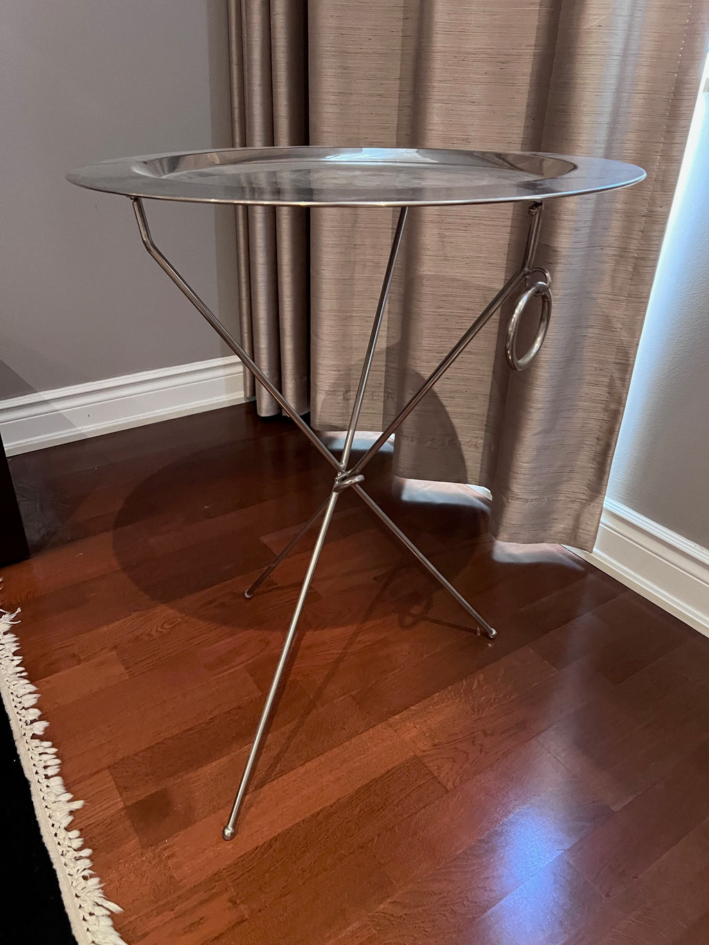 MCM Stainless Tripod Tray Folding Table