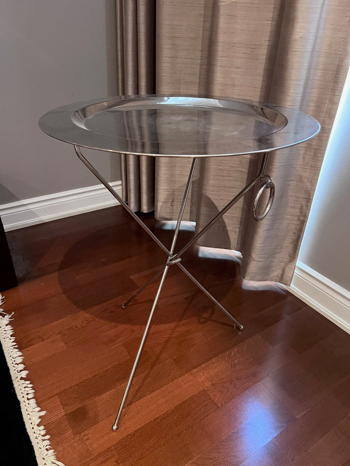 MCM Stainless Tripod Tray Folding Table