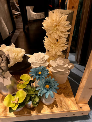14pc Small Faux Plant and Vase Lot