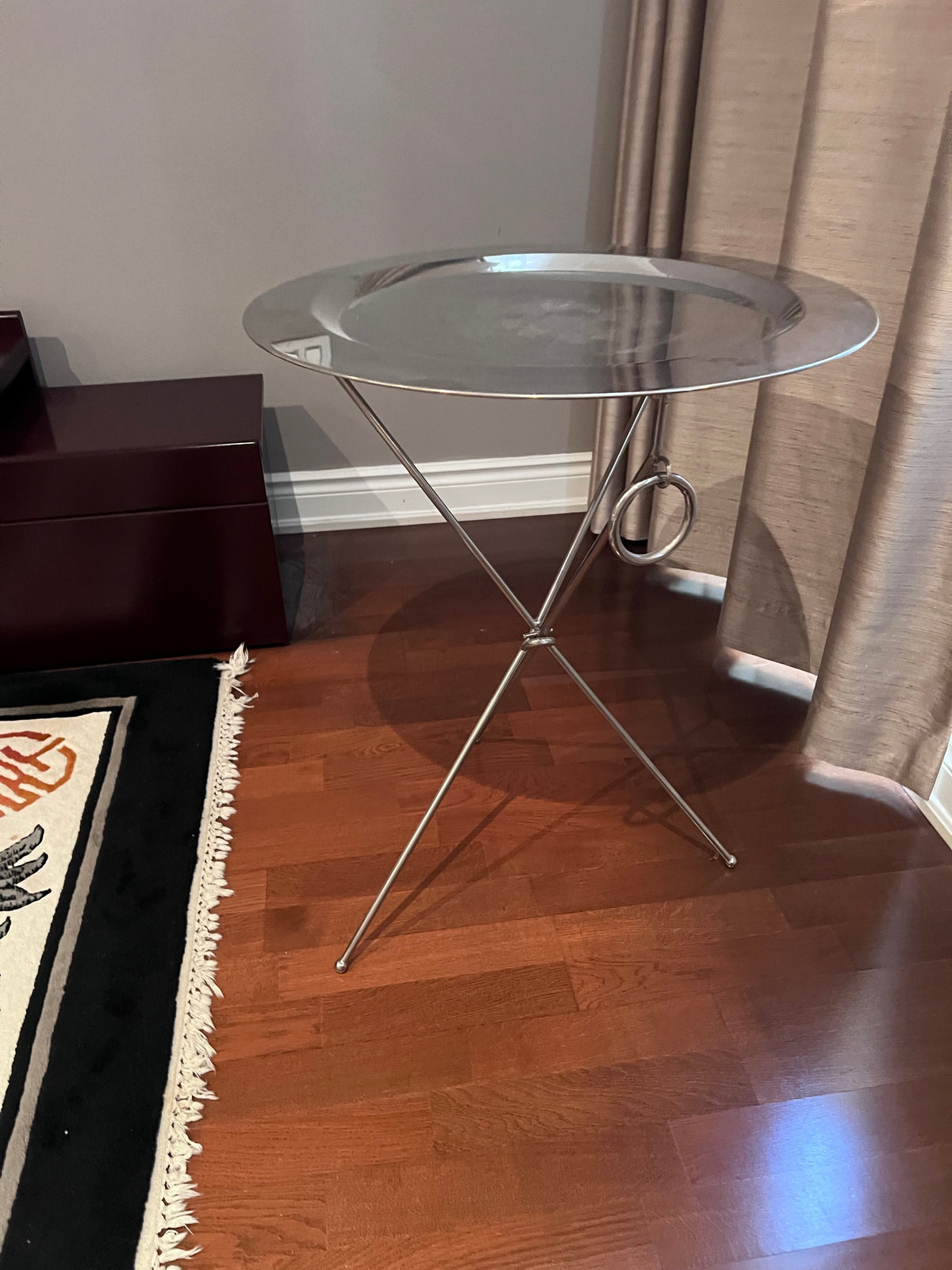 MCM Stainless Tripod Tray Folding Table