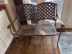 Outdoor Cast Aluminum Love Seat Bench