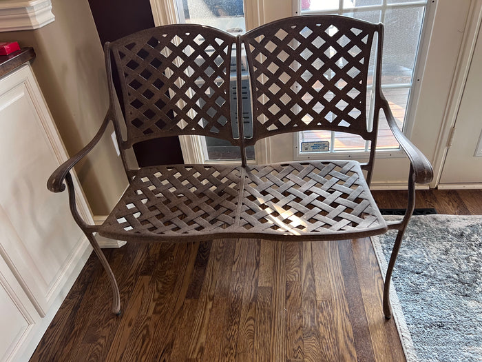 Outdoor Cast Aluminum Love Seat Bench