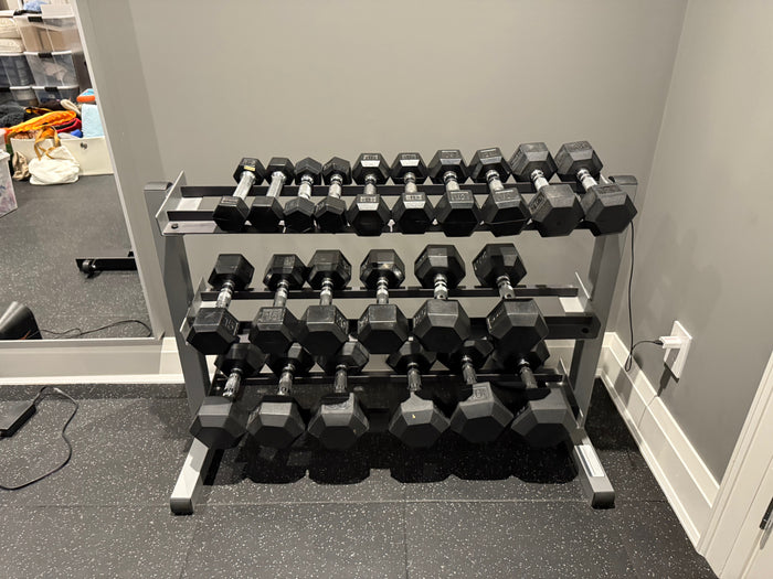 Dumbbell Set 3-40lbs with Rack