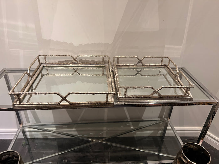 Large & Small Silver Tray Lot