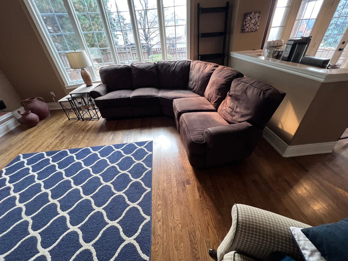 Brown Corduroy Sectional Sofa