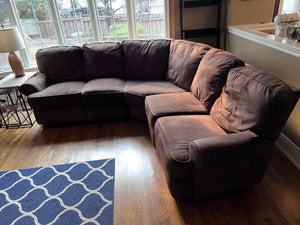 Brown Corduroy Sectional Sofa