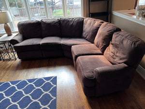 Brown Corduroy Sectional Sofa